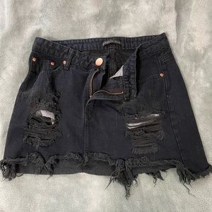 Black jean skirt